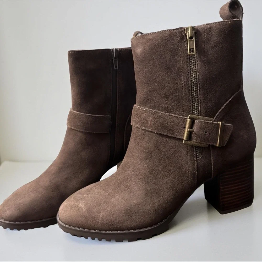 NEW Blondo Women's Talyn Java Suede Waterproof Ankle Boots Size 10M